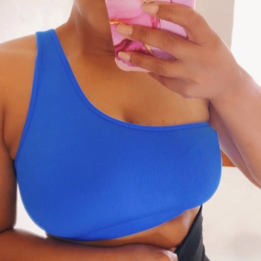Semi-Annual Sale|Blue Active Wear Crop Top|New